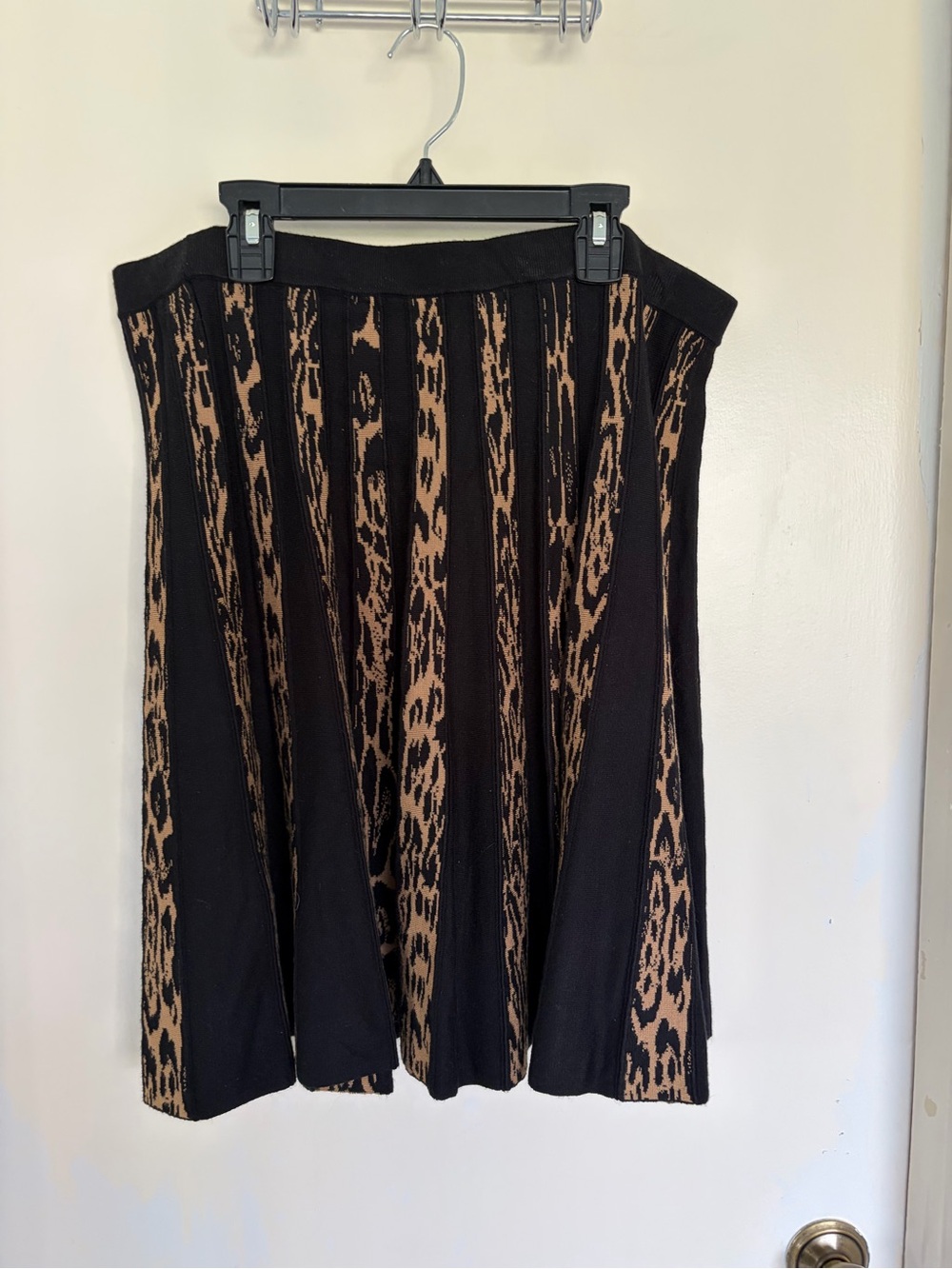 New sexy Grace Elements Black and Brown Animal-Print A-Line Skirt